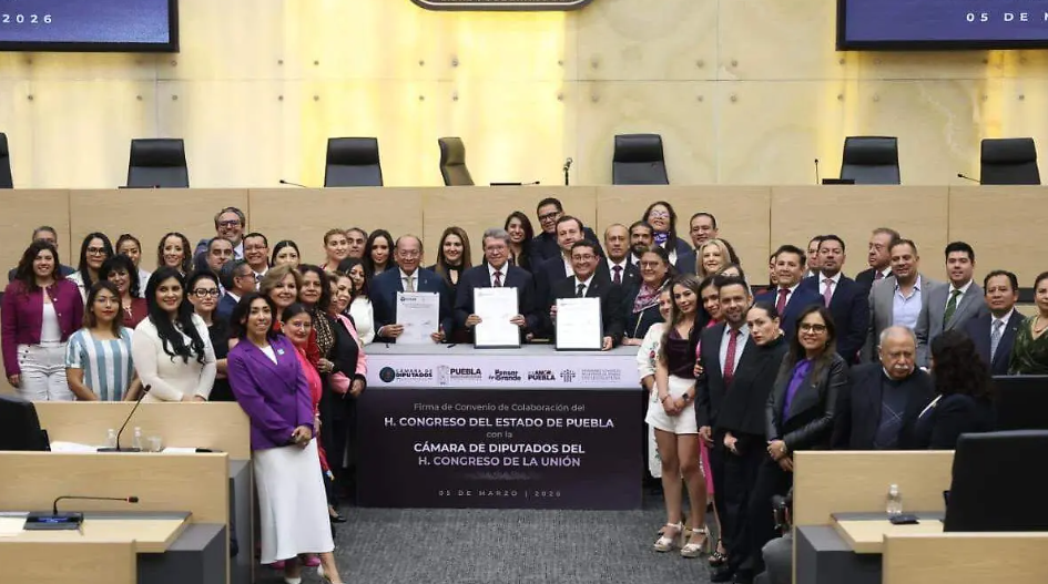 Congreso de Puebla y Diputados firman acuerdo para fortalecer labor legislativa